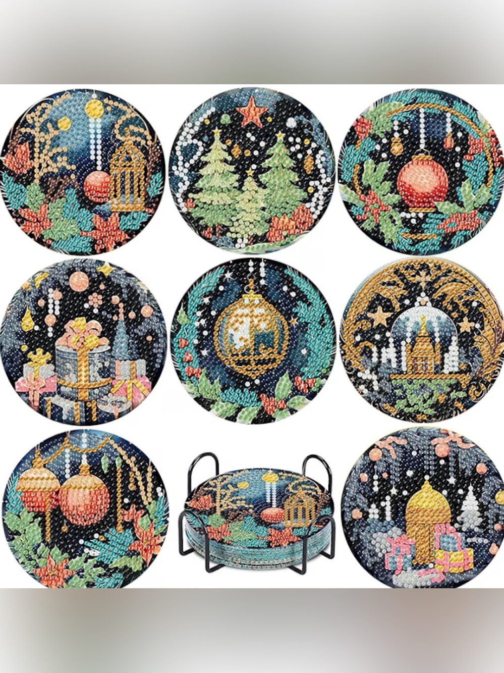 Christmas Diamond Art Coaster Set